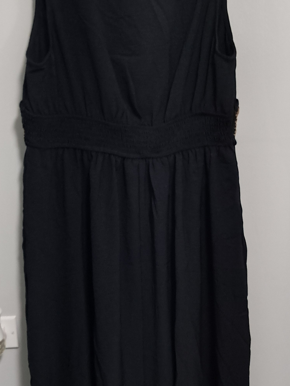 Cupshe Black Maxi Dress with Cream & Brown Crochet Elastic Waist MWT Sz XL Boho - Picture 7 of 12